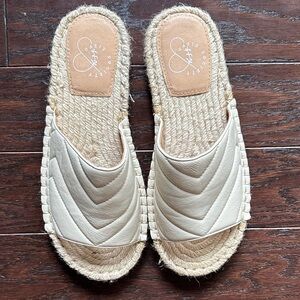 Women's Cream Espadrille Slides